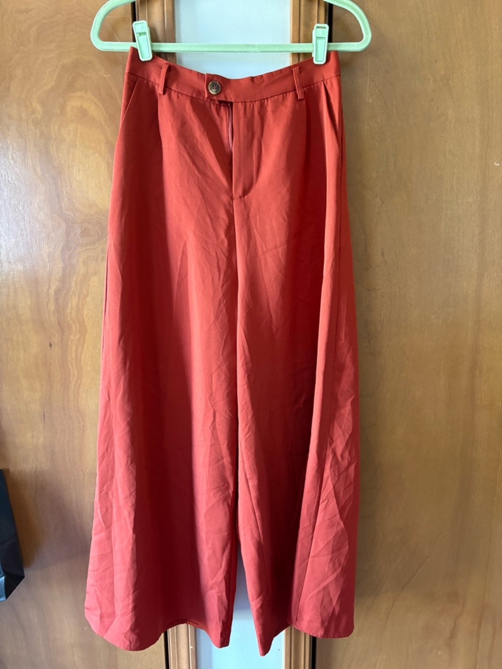 Wide-Leg Trousers in Burnt Orange